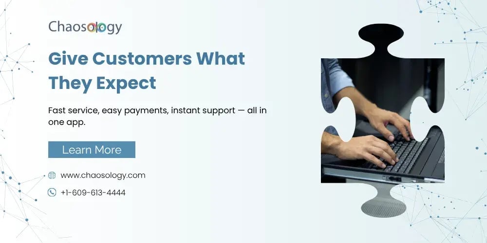 Chaosology banner with ‘Give Customers What They Expect’ message.