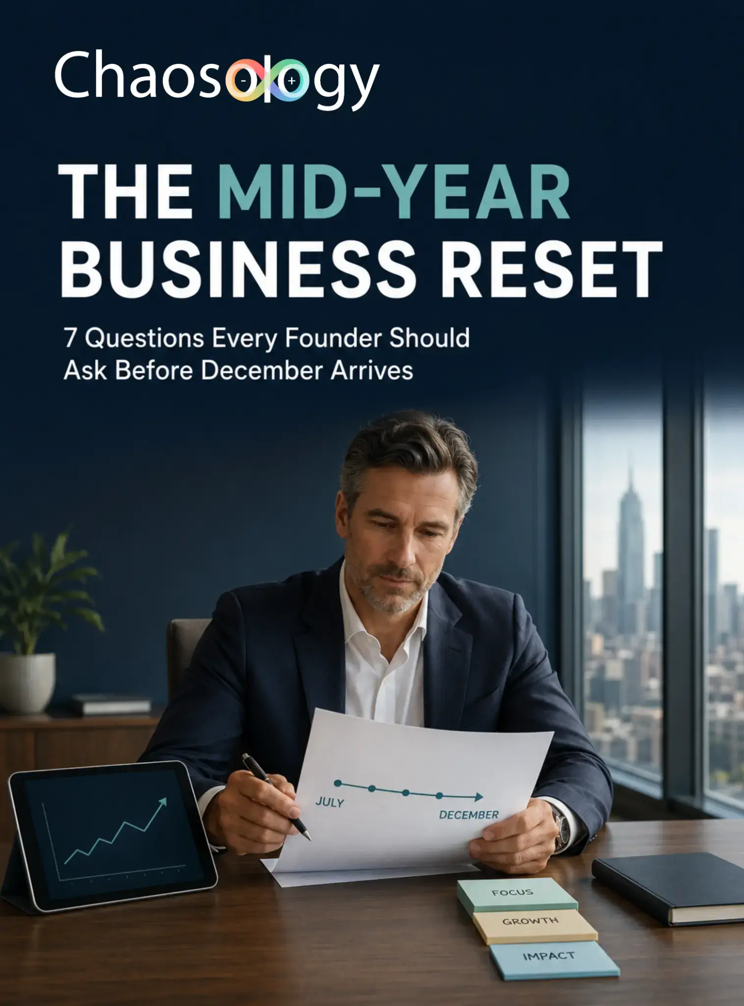 Founder reviewing a mid-year business plan and July-to-December growth strategy.